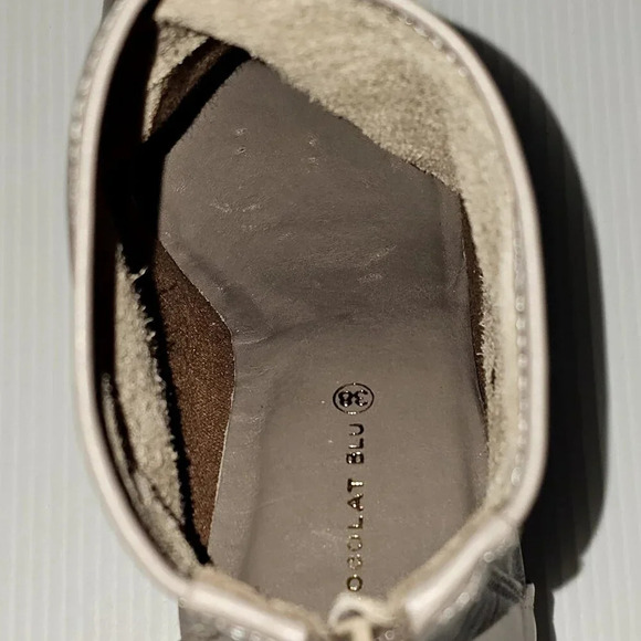 Chocolat Blu Boston Ankle Boot Womens EU 38 Taupe Gray Leather Block Heel Fall - Picture 12 of 16